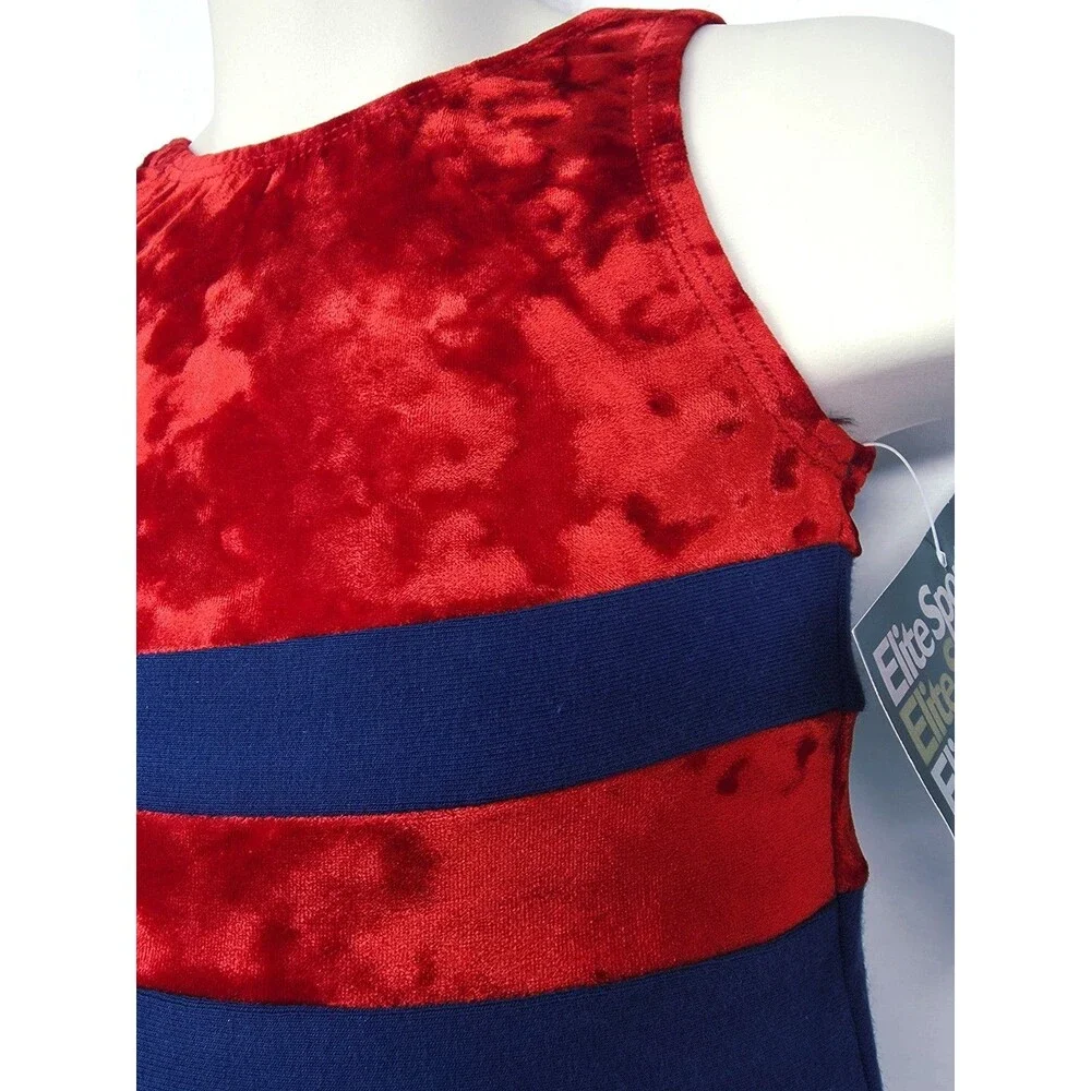 GK Elite Girls Youth 2-pack Cotton Velvet Colorblock Leotards Size CXS Child XS
